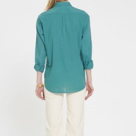 Xirena Blue Teal 100% Cotton Long Sleeve Beau Button Down Shirt Lightweight S - Picture 2 of 11